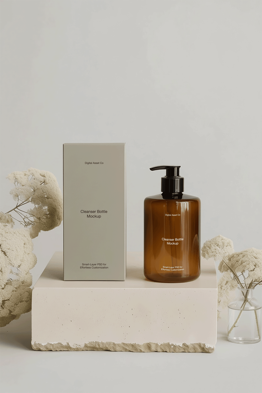 Neutral Cosmetic Bottle Mockup - Digital Asset Co