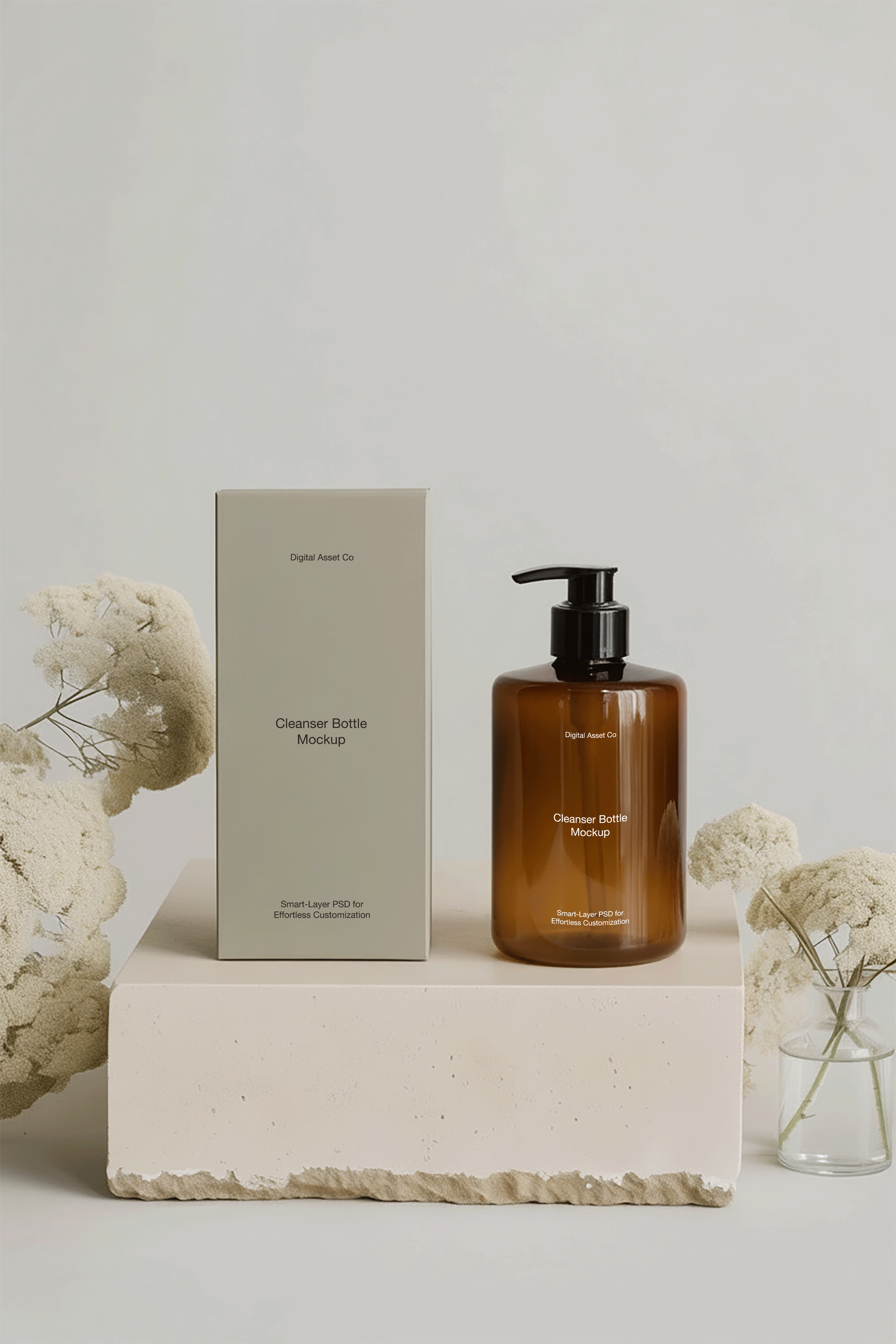 Neutral Cosmetic Bottle Mockup - Digital Asset Co