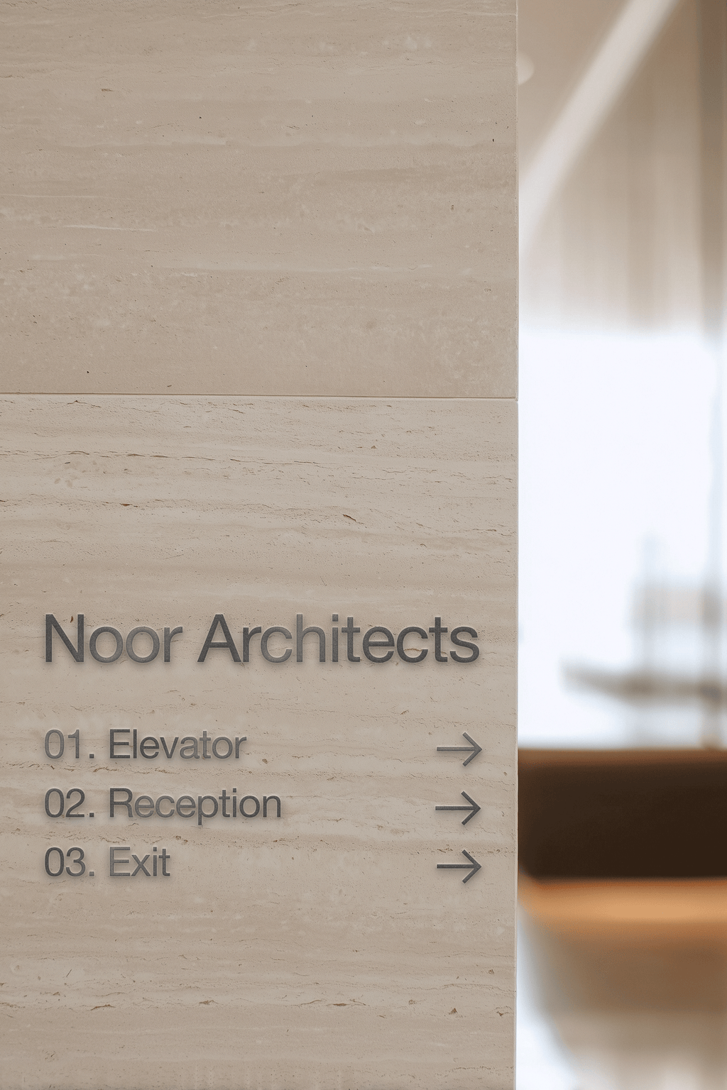 Office Stone Wall Logo Mockup