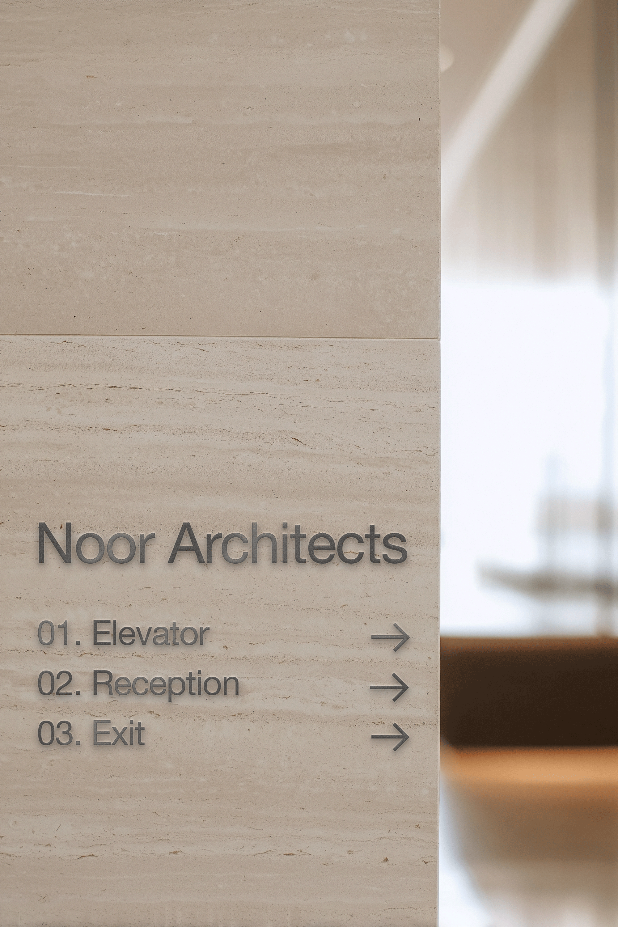 Office Stone Wall Logo Mockup