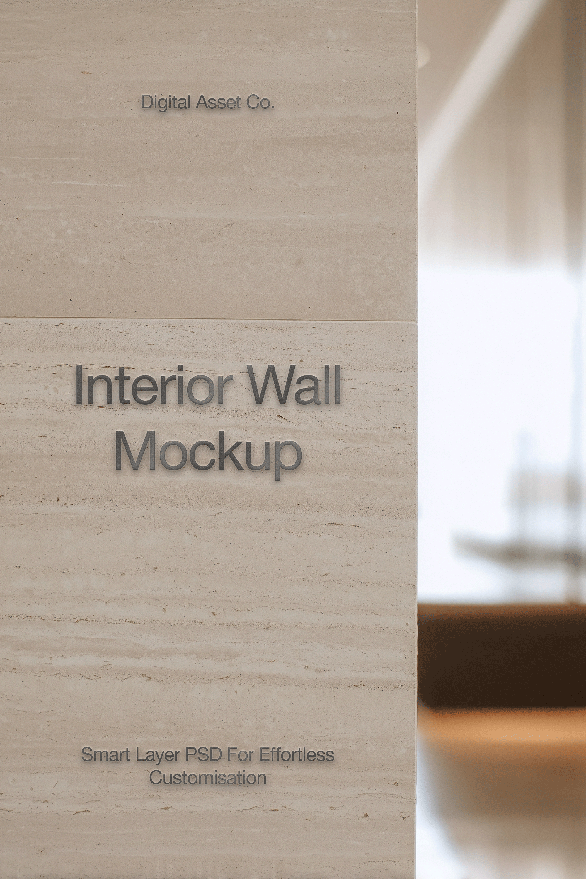 Office Stone Wall Logo Mockup