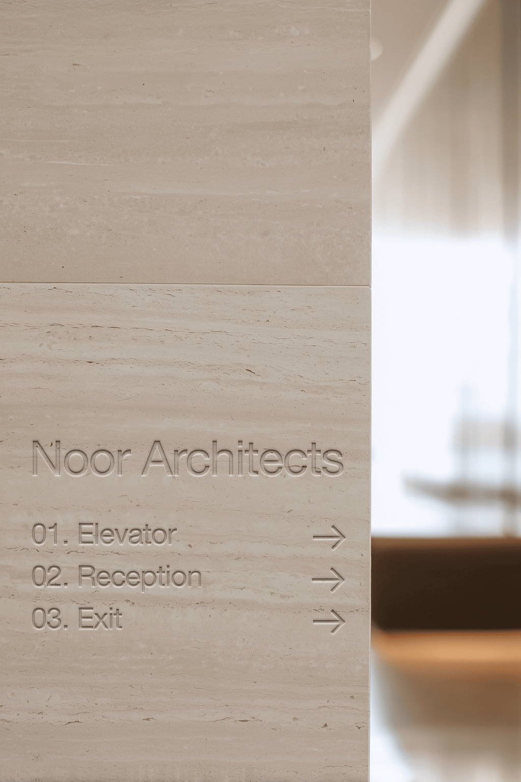Office Stone Wall Logo Mockup