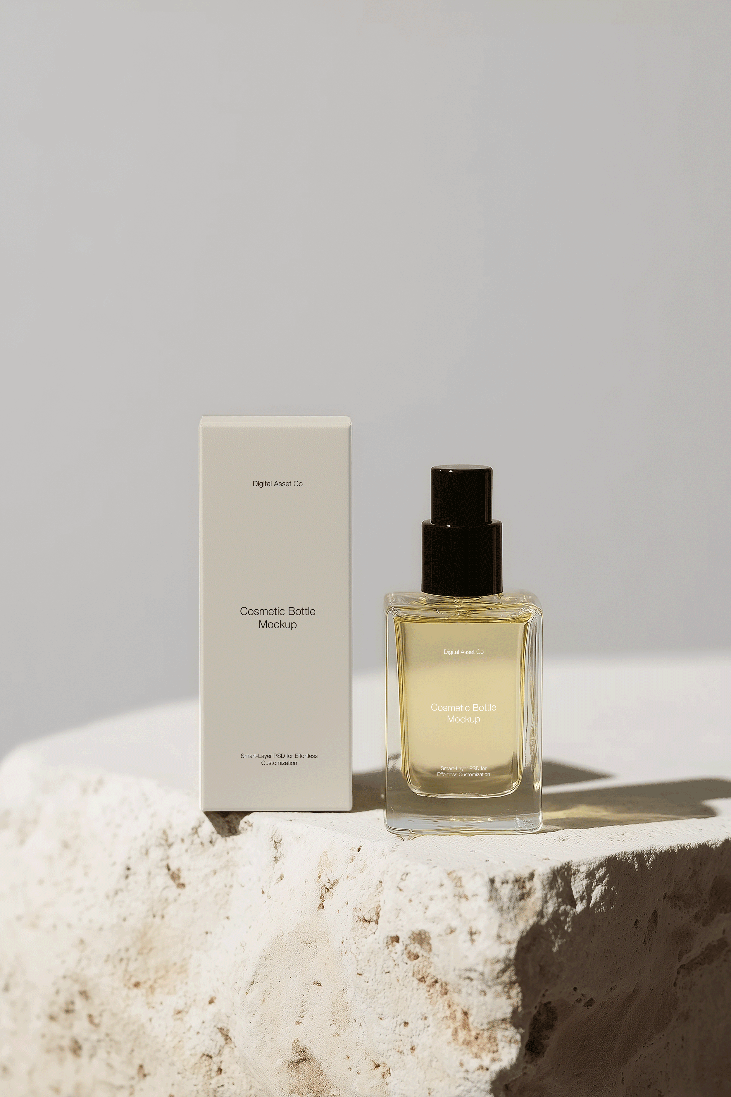 Stone Cosmetic Bottle Mockup - Digital Asset Co