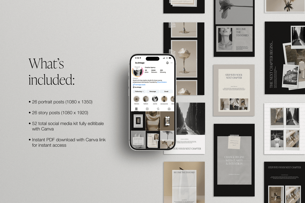 Vintage Atelier Social Media Kit