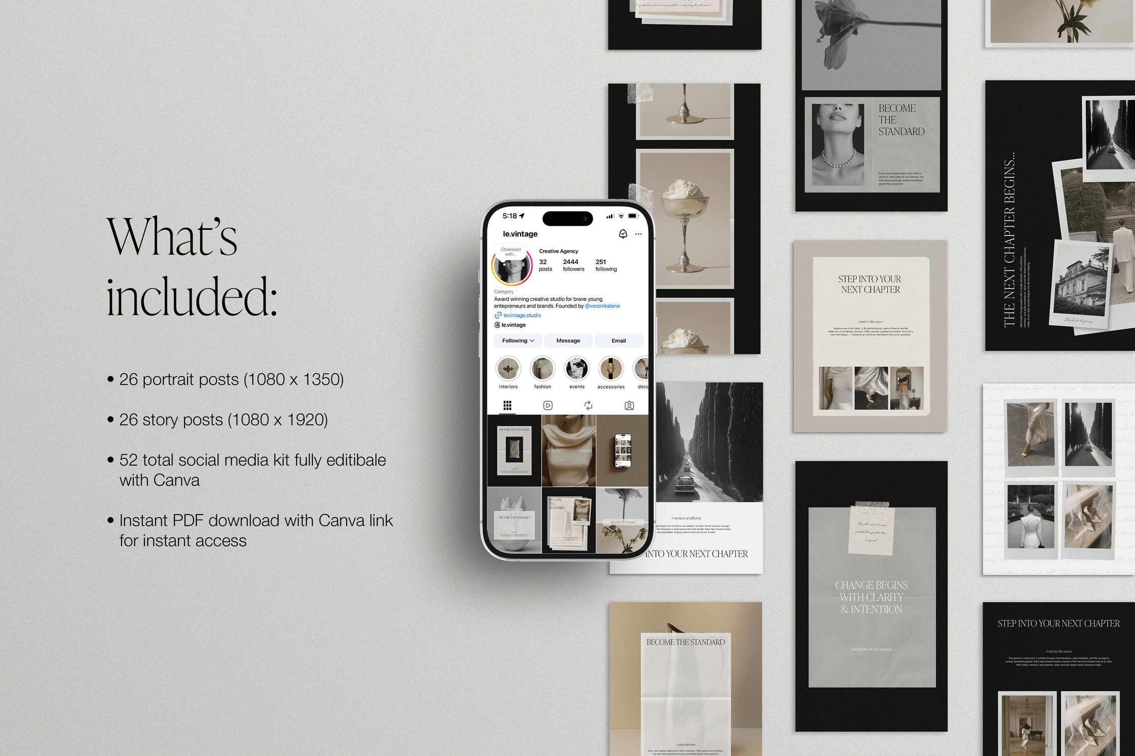 Vintage Atelier Social Media Kit