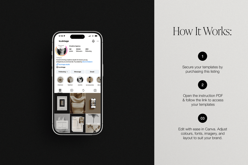 Vintage Atelier Social Media Kit