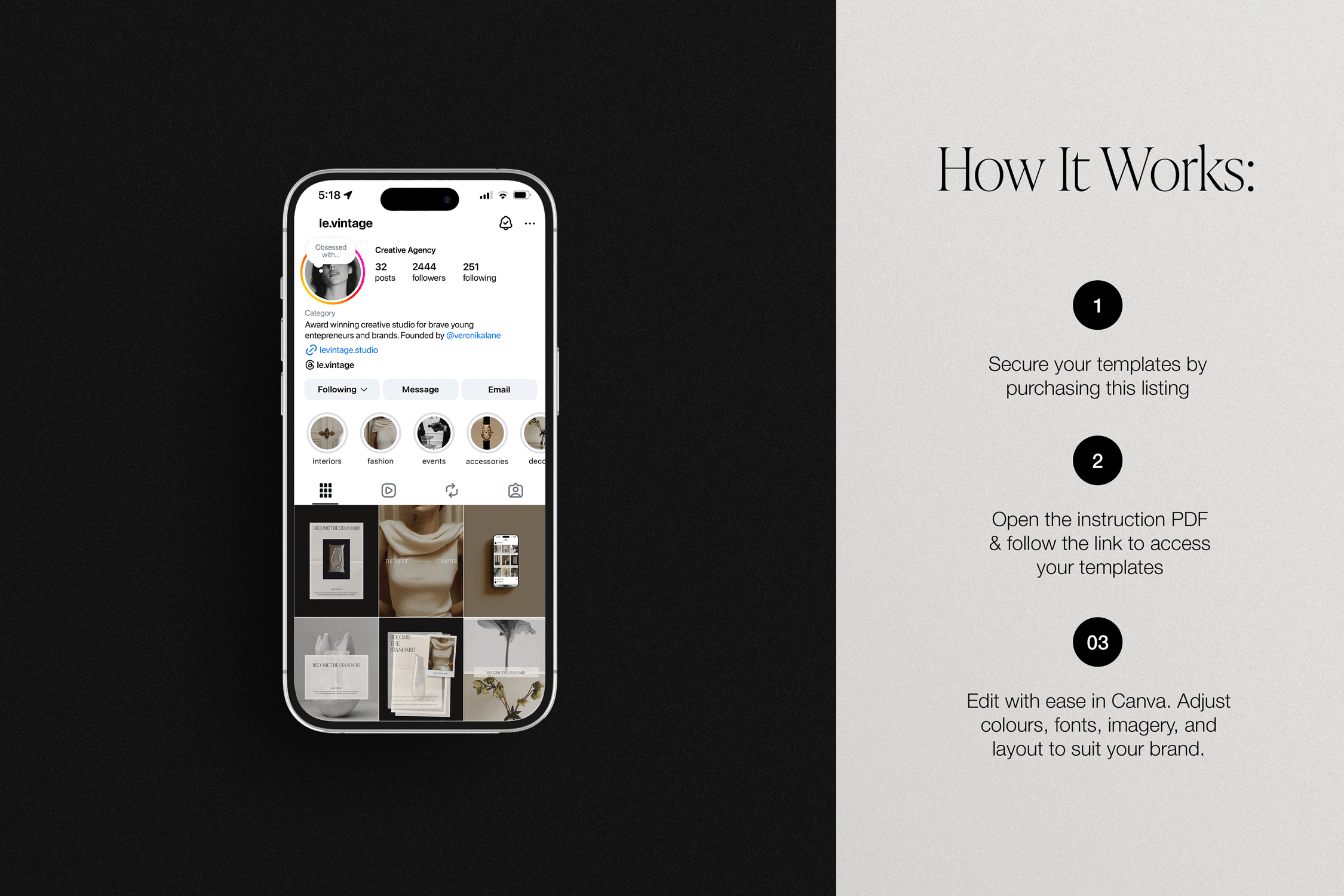 Vintage Atelier Social Media Kit